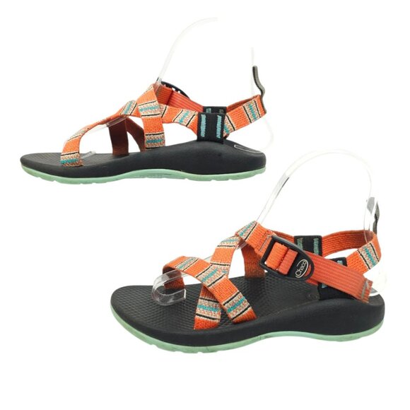 Chaco Z/1 Classic Sandals Kids Junior Size 3 Orange Blue Aztec Water Hiking - Picture 13 of 14